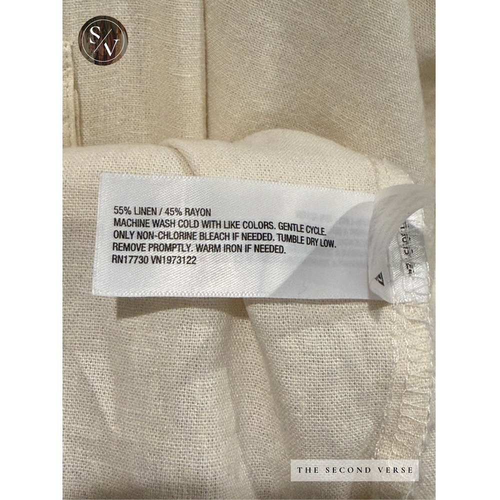 Universal Thread Womens Utility Wide Leg Jumpsuit Cream Linen Blend Size 14 - Picture 11 of 11